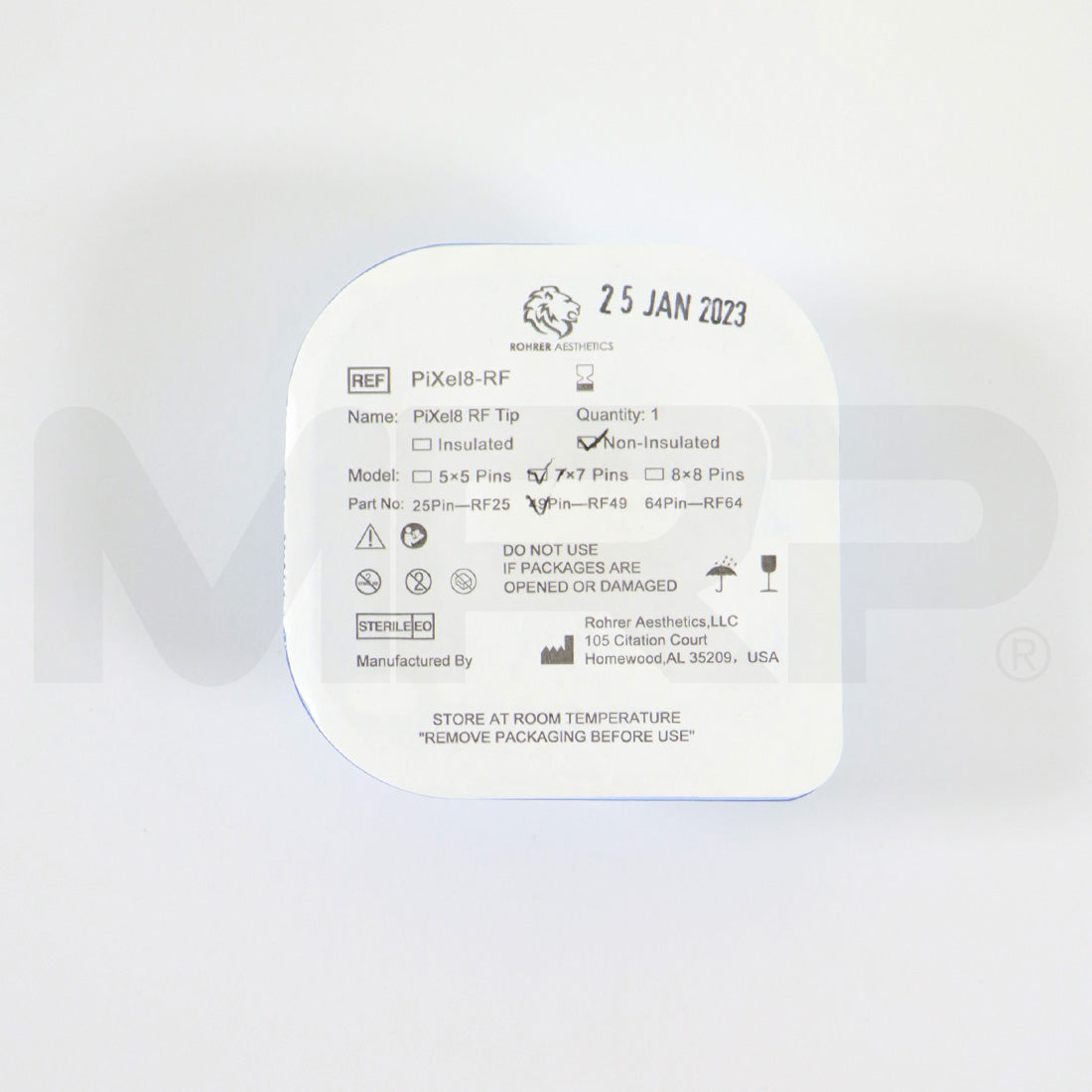 Rohrer Pixel8-RF Non-Insulated Microneedling Tips 7x7 49Pin RF49 EXP 01/2023