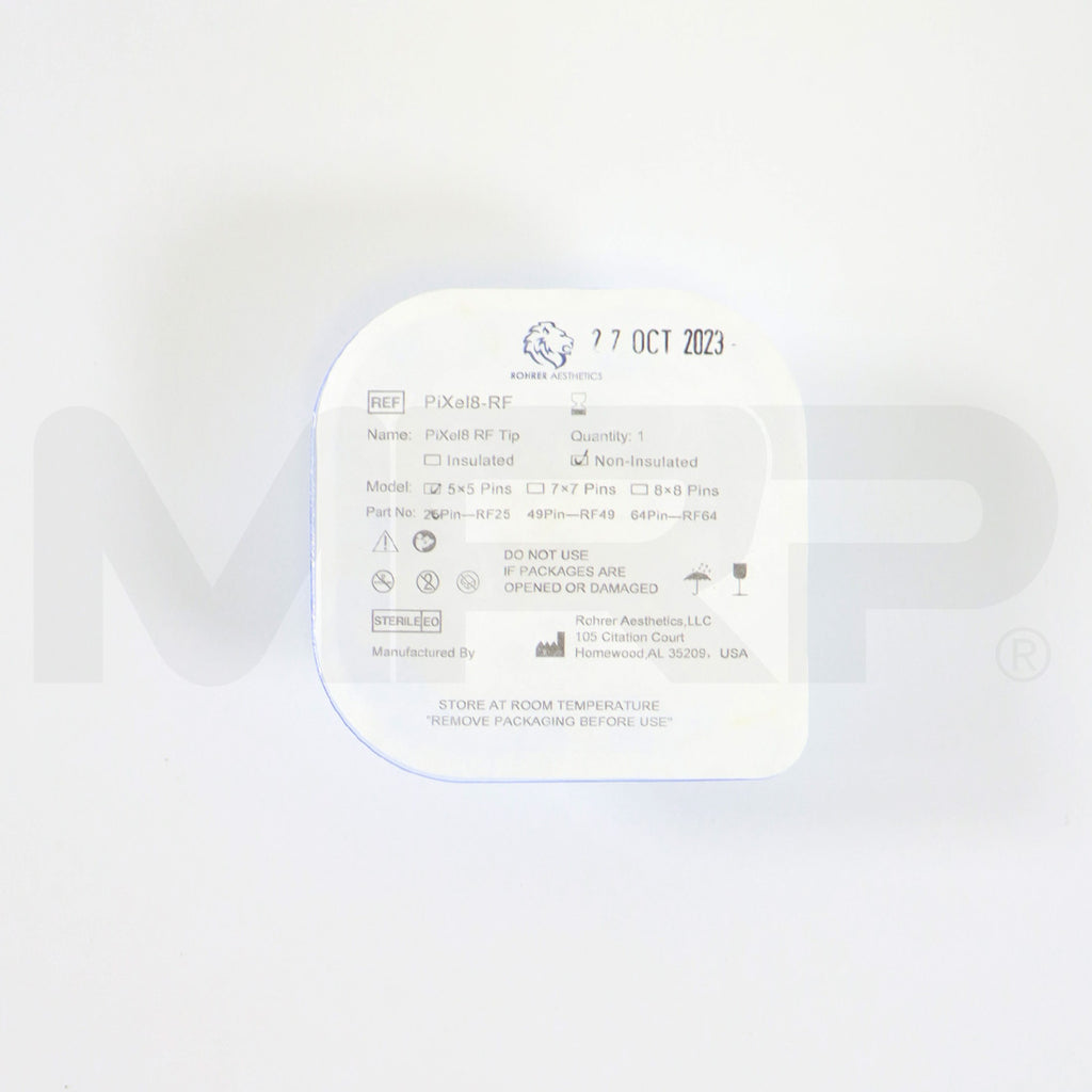 Rohrer Pixel8-RF Non-Insulated Microneedling Tips 7x7 49Pin RF49 EXP 10/2023