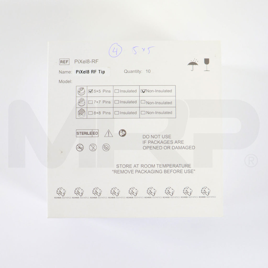 Rohrer Pixel8-RF Non-Insulated Microneedling Tips 5x5 25Pin RF25 EXP 01/2021 4pc
