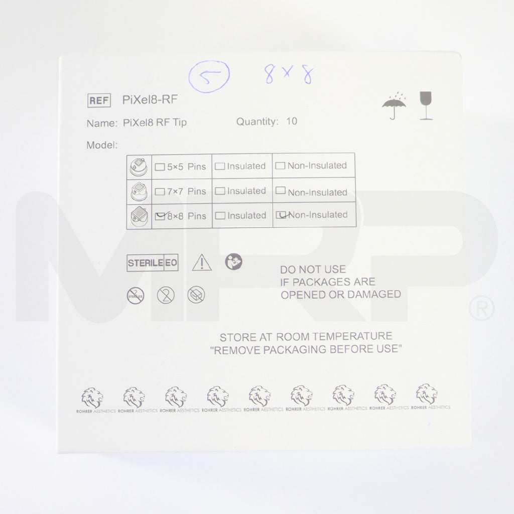 Rohrer Pixel8-RF Non-Insulated Microneedling Tips 8x8 64Pin RF64 EXP 5/2022 5pc