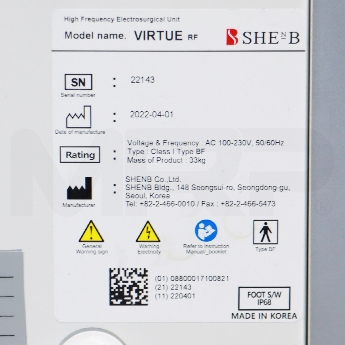 2022 Cartessa ShenB VirtueRF Microneedle Smart RF Wrinkles System
