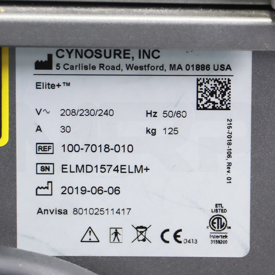 2019 Cynosure Elite+ Nd YAG Laser Skin Treatment System