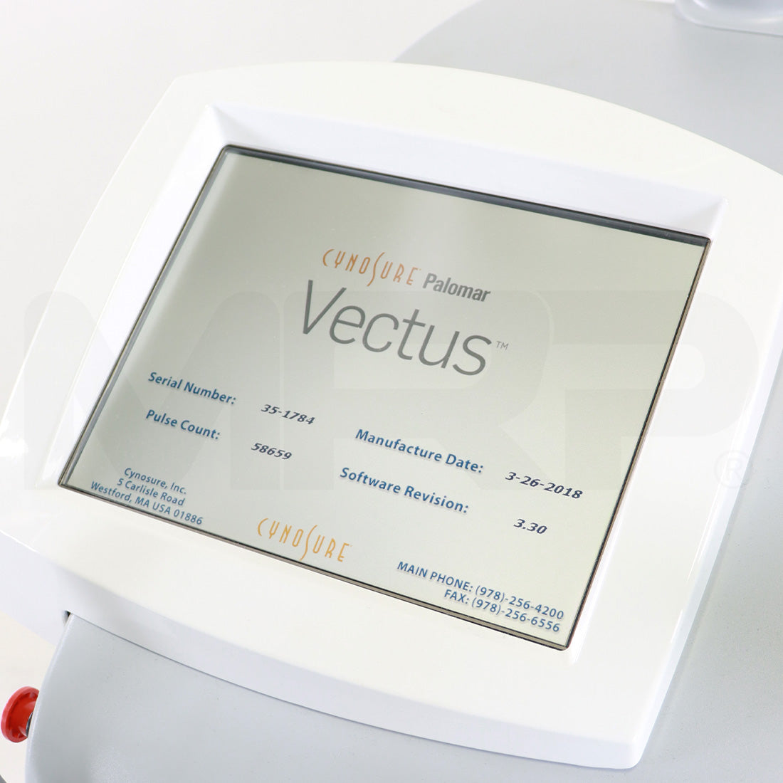 2018 Cynosure Palomar Vectus System Screen
