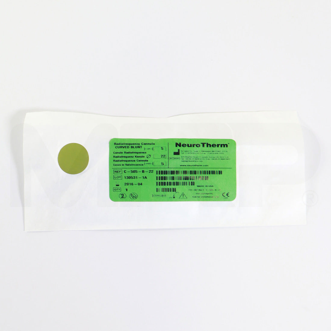 NeuroTherm Disposable RadioFrequency Electrode RFDE-5 RF Exp 4/2016 (x1 Pc)