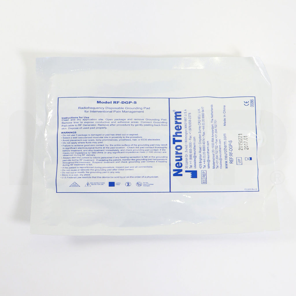 Thermi NeuroTherm RF Disposable Grounding Pad RF-DGP-S 1x Single EXP 01/2017