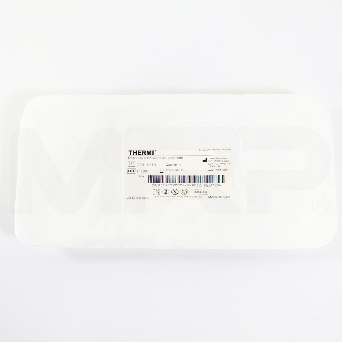 ThermiAesthetics Thermi Disposable RF Cannula Electrode V-15-10-18-B EXP 2020