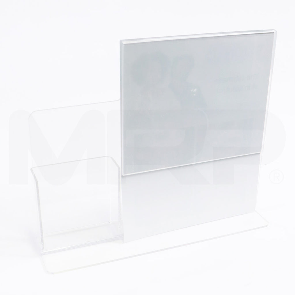 BTL Exion Acrylic Brochure or Pamphlet Holder with 8.5 x 11 Poster Display Marketing Stand