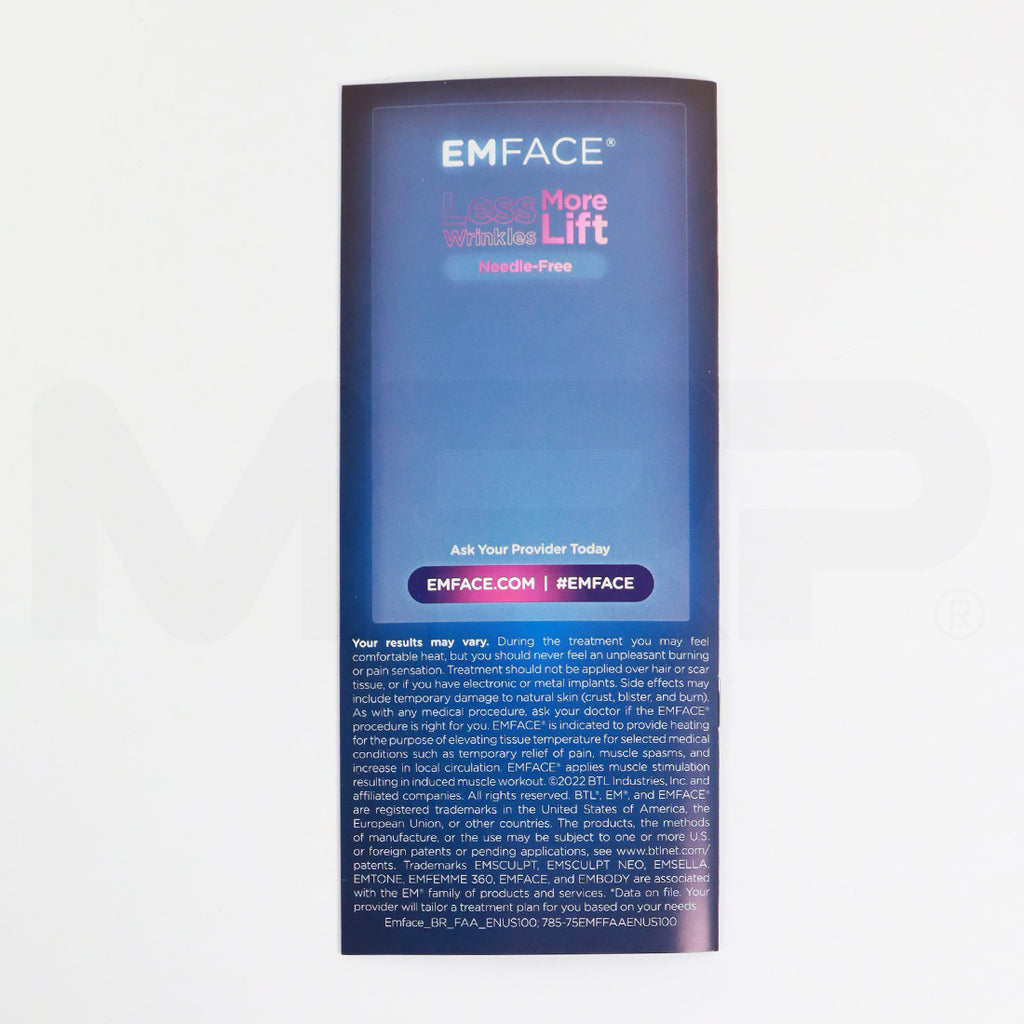 BTL Aesthetics EMFace Marketing Educational Tri-Fold Pamphlet x18