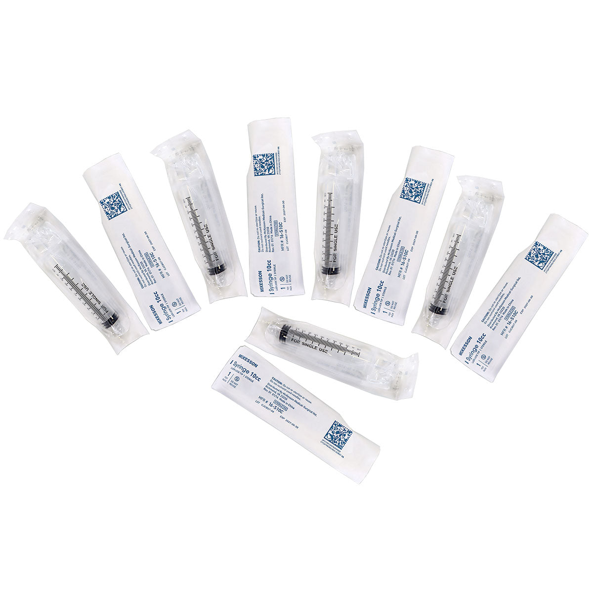 McKesson 10cc Luer Lock Syringe without Needle 16-S10C Sterile 10-Pack 2027