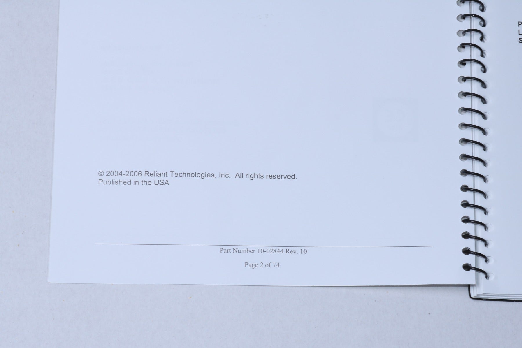 2006 Solta Fraxel Restore SR 1500 Re Store Laser Operator Manual 10-02844 Rev 10