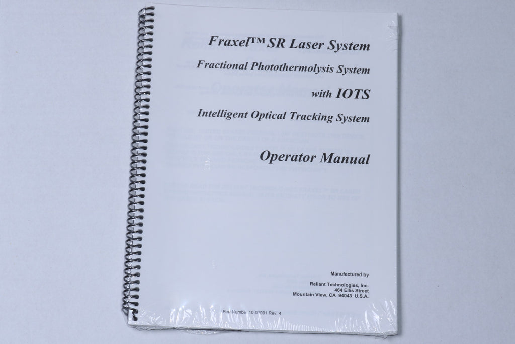 Solta Fraxel Restore SR 1500 Re Store Laser Operator Manual 10-01991 Rev 4