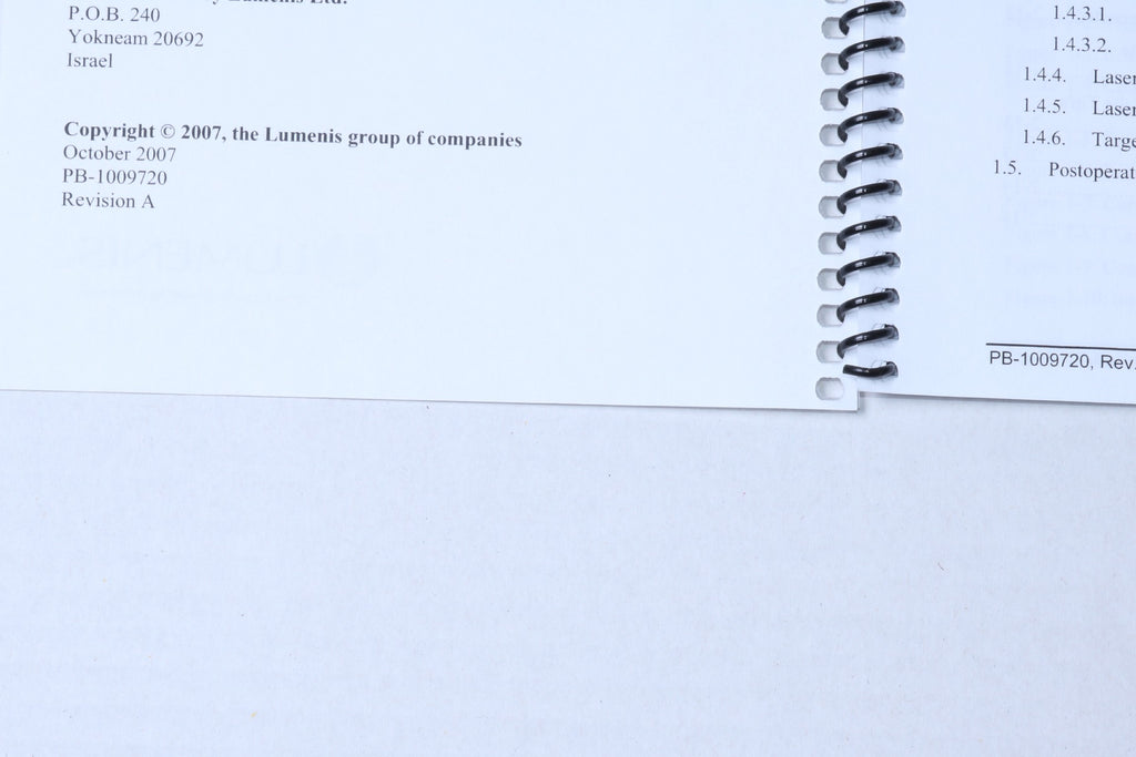 2007 Lumenis UltraPulse Deep FX Bridge Therapy Operator Manual REV A PB-1009720