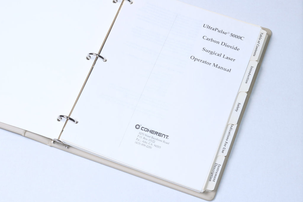 1994 Coherent UltraPulse 5000C CO2 Laser Operator Manual REV B 0624-009-01