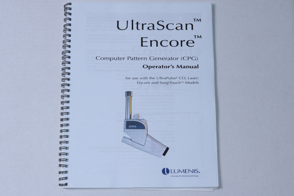 2009 Lumenis UltraScan Encore UltraPulse Laser CPG Operator Manual 0637-128-01
