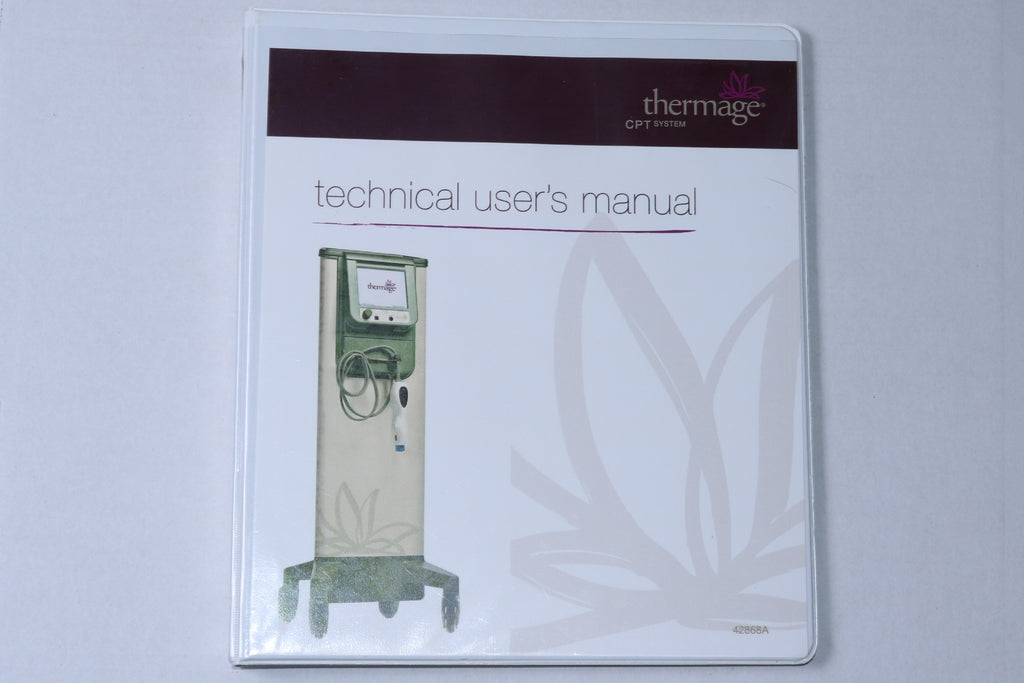 2009 Solta Thermage CPT TG-2B RF Technical User Operator Manual REV A 42472 C