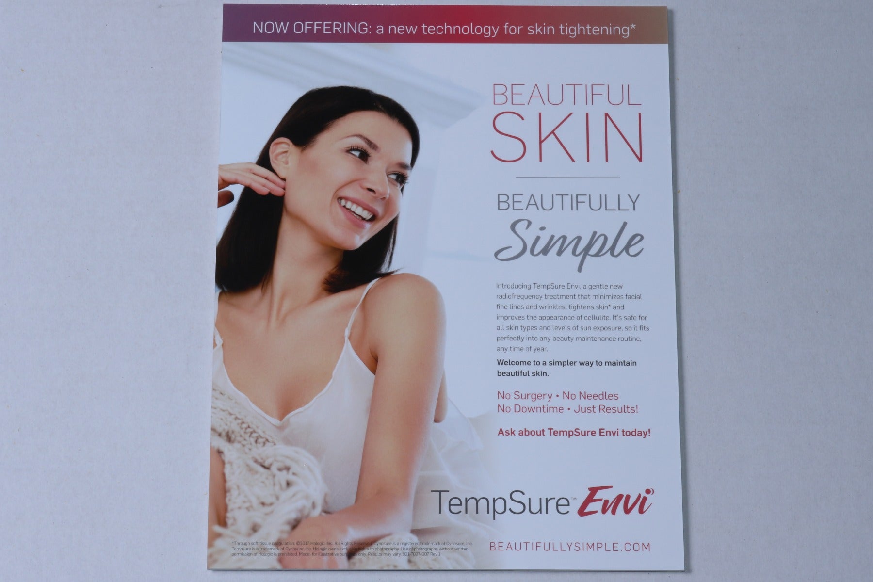 2017 Cynosure TempSure Envi Temp Sure Display Marketing Lobby Sign 8.5x11"