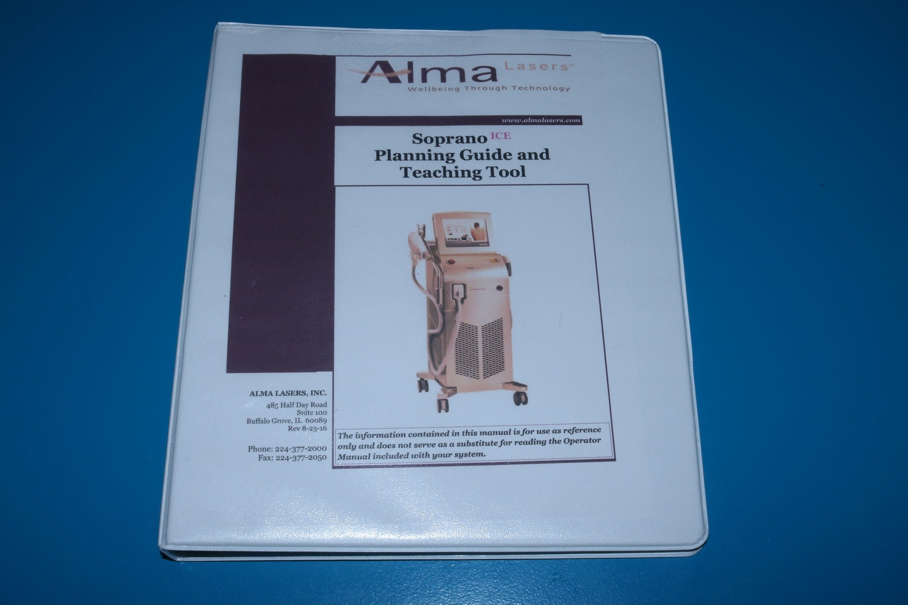 Alma Soprano ICE Laser Hair Removal Planning Teaching Tool Guide Manual