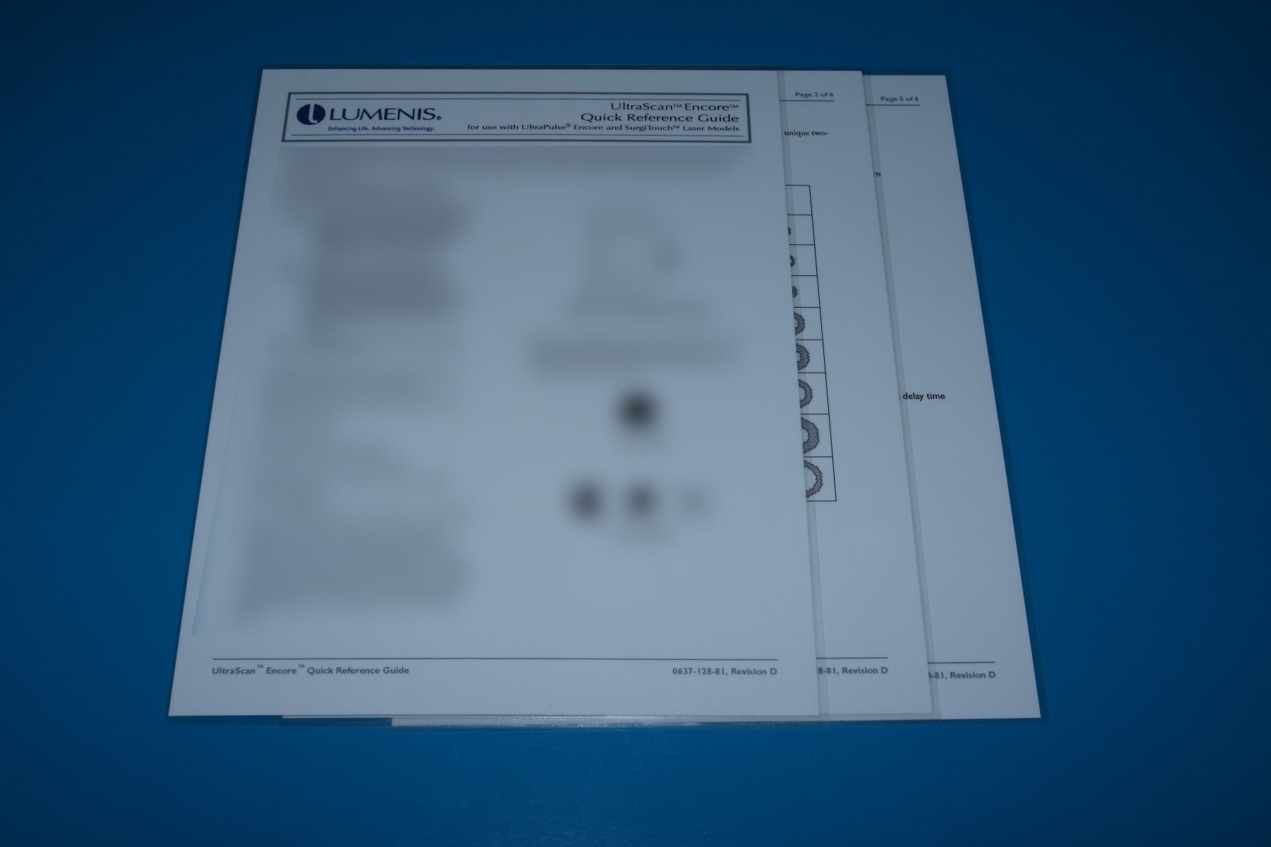 2008 Lumenis UltraPulse UltraScan Encore Laser Quick Reference Guide 0637-128-81