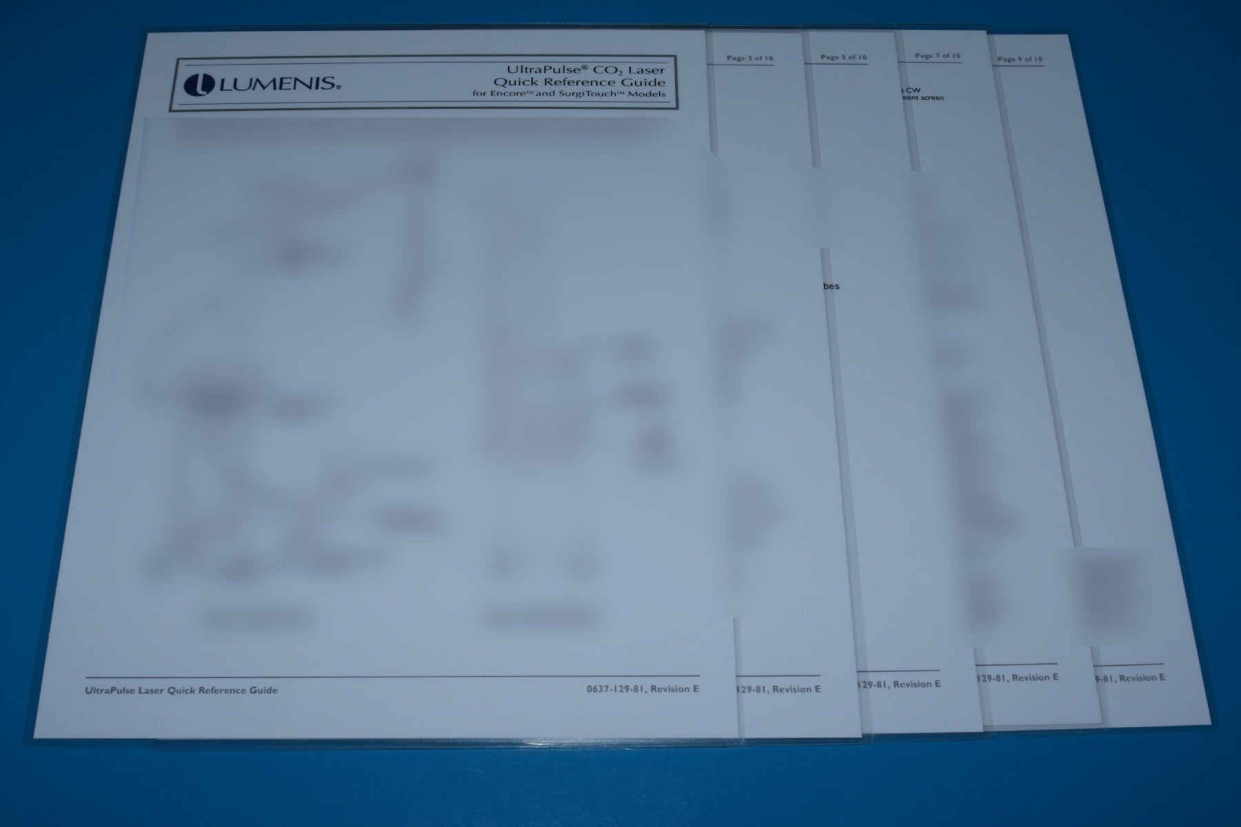 2009 Lumenis UltraPulse Encore SurgiTouch CO2 Quick Reference Guide 0637-129-81
