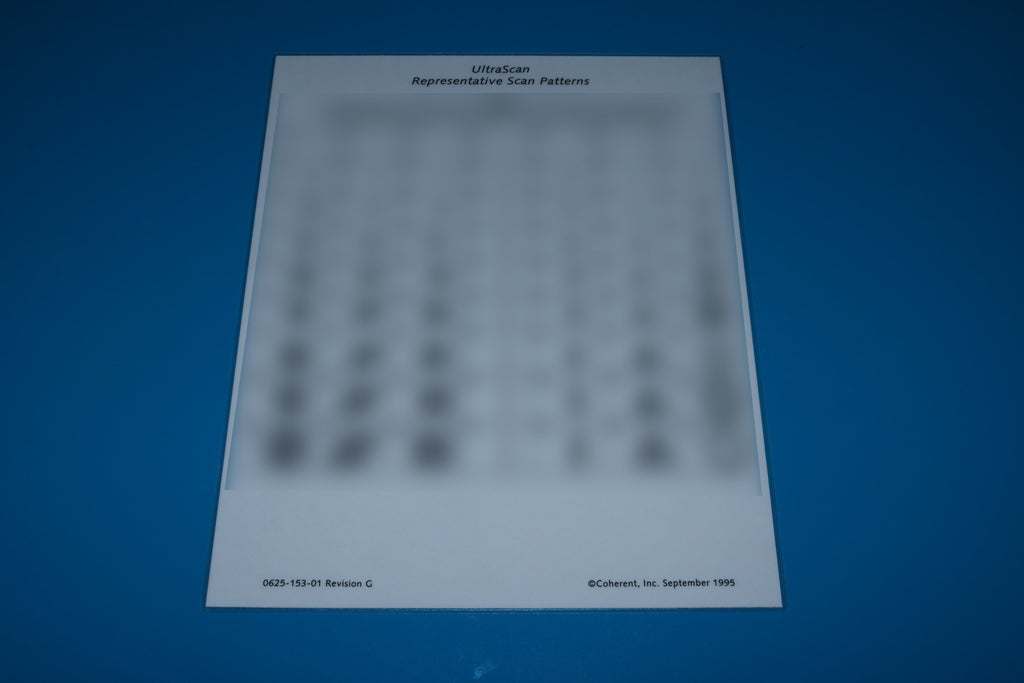 1995 Coherent UltraScan CPG Laser Handpiece Quick Reference Guide 0625-153-01
