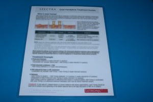 2013 Lutronic Spectra Laser Gold Handpiece Treatment Guide 4100129700 REV 02