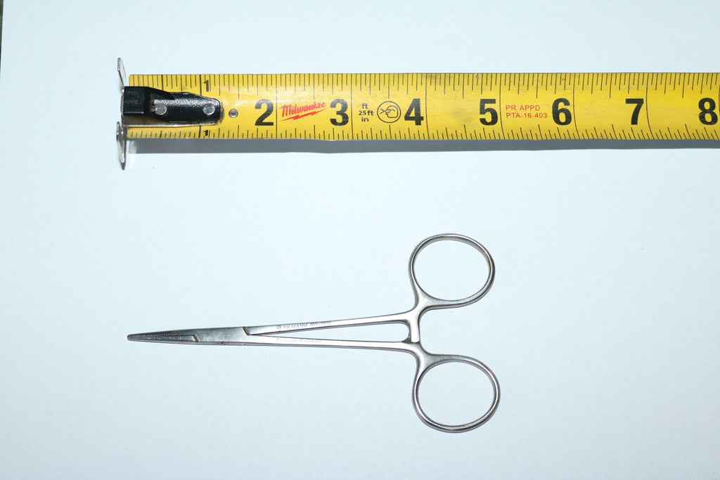 Tieman 105-1100 Stainless Steel Toothed Flat Locking Forceps Hemostats