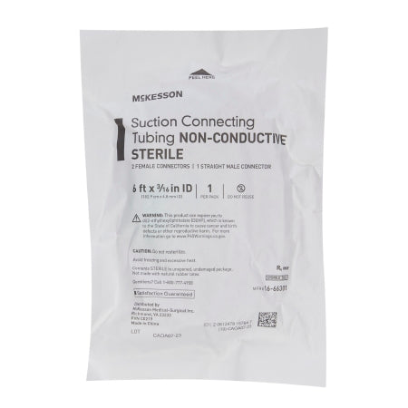 Suction Connector Tubing McKesson 6 Foot Length 0.188 Inch PVC-1 Piece