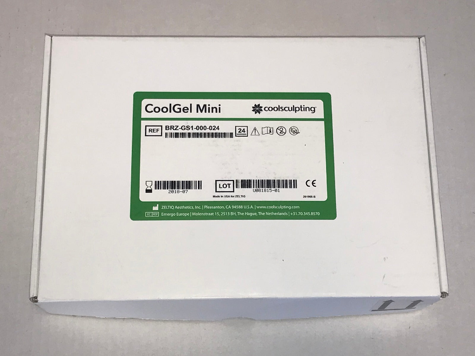 Zeltiq CoolSculpting CoolGel Mini Cool Mini Gel BRZ-GS1-000-024 24pk EXP 2018-07