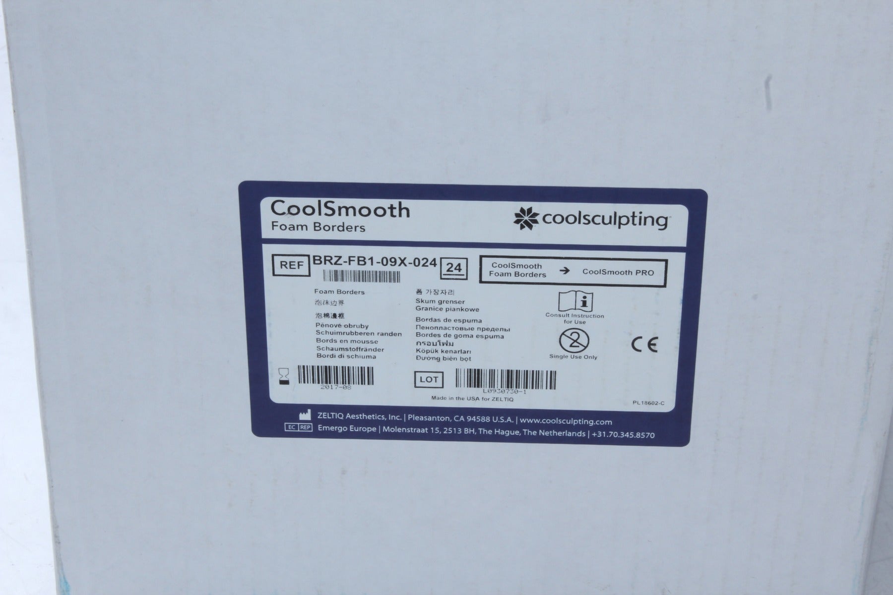 Zeltiq CoolSculpting Cool Smooth Foam Borders 24Pk BRZ-FB1-09X-024 EXP 2017-08