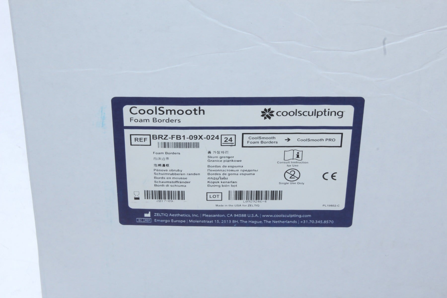 Zeltiq CoolSculpting Cool Smooth Foam Borders 24Pk BRZ-FB1-09X-024 EXP 2017-09