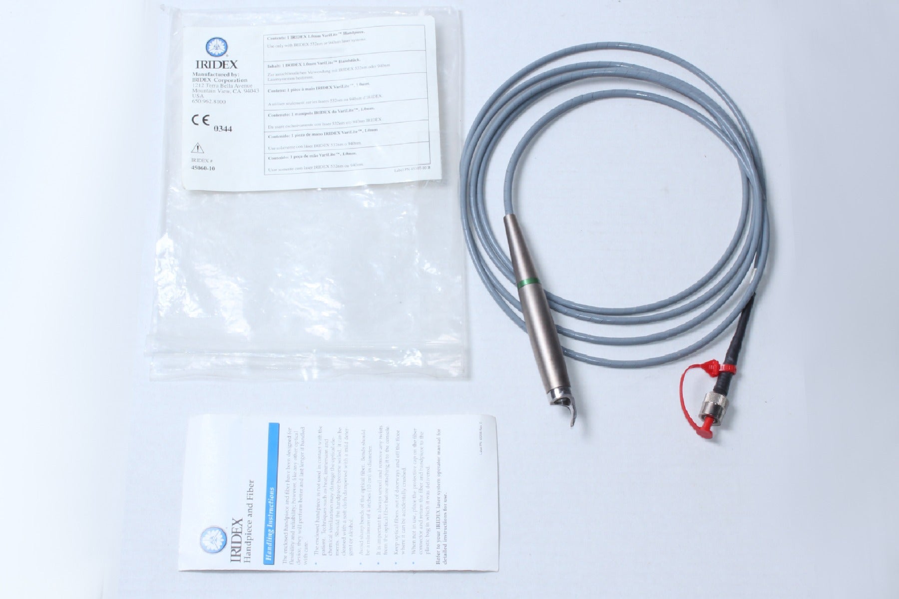 Iridex Varilite 940 532 nm Laser 1.0 mm Spot Green Fiber Handpiece 45060-10