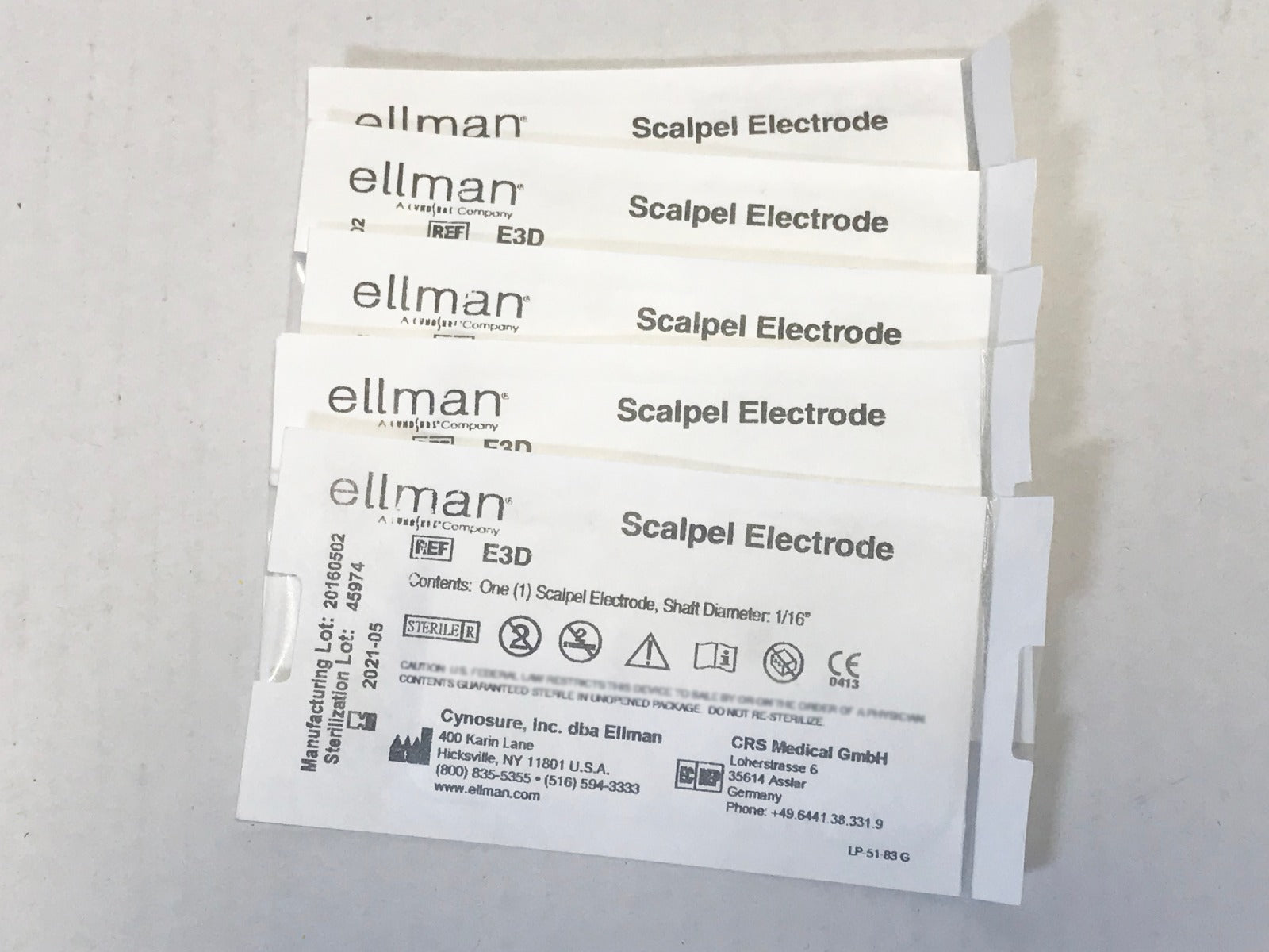 Ellman E3D Pelleve Scalpel Electrodes 1/16" Shaft Diameter 5 Pack EXP 2021