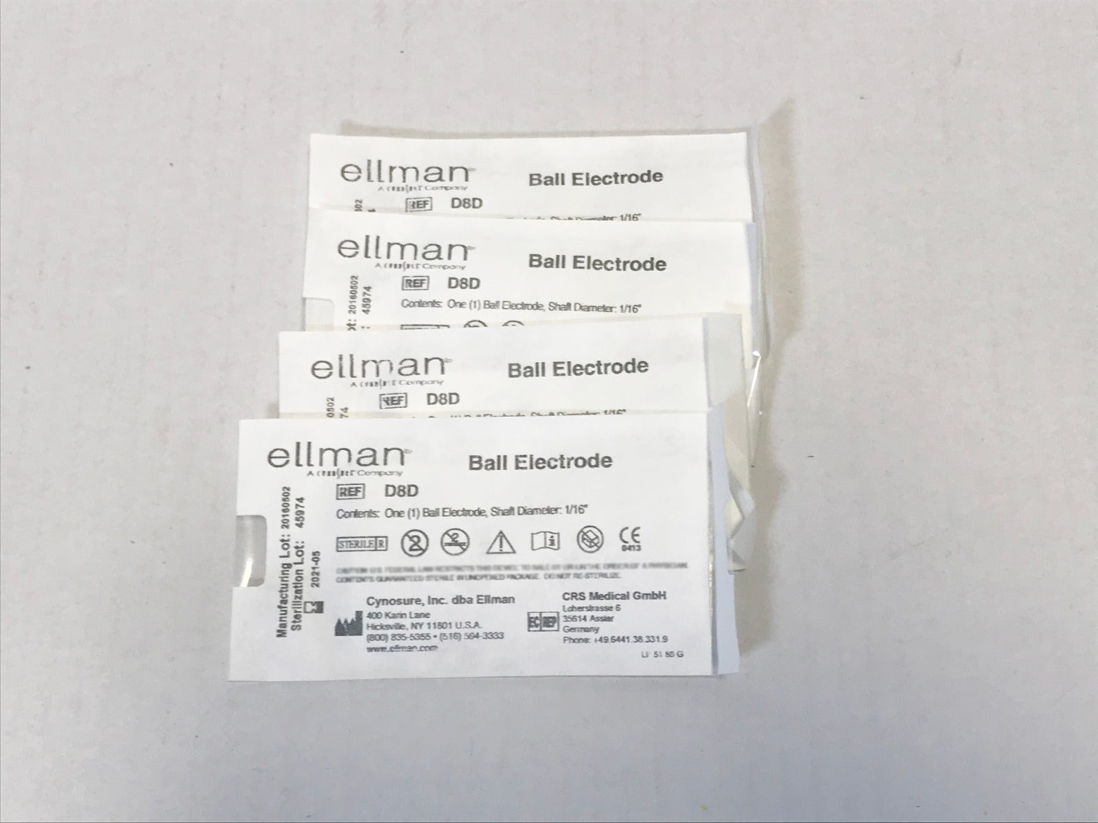 Ellman D8D Pelleve Ball Electrodes 2.3mm Ball 1/16" Shaft Diameter 4PK EXP 2021