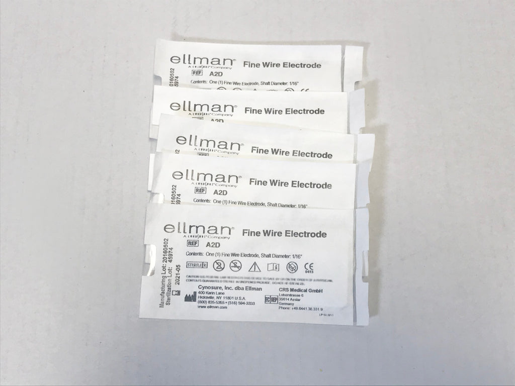 Ellman A2D Pelleve Fine Wire Electrodes 1/16" Shaft Diameter 5 Pack EXP 2021
