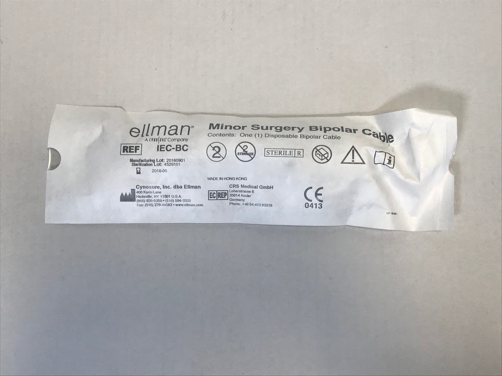 Cynosure Ellman Pelleve IEC-BC Minor Surgery Bipolar Cable (1) Single EXP 2018