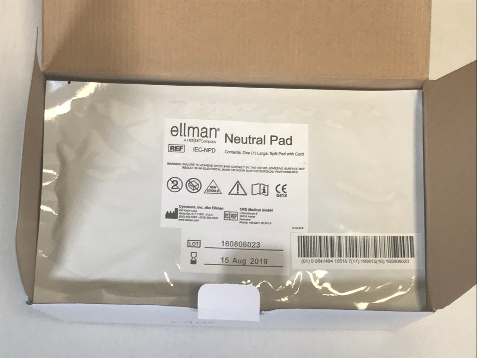Ellman Pelleve IEC-NPD RF Large Split Neutral Return Pad Pack of 20 EXP 2019