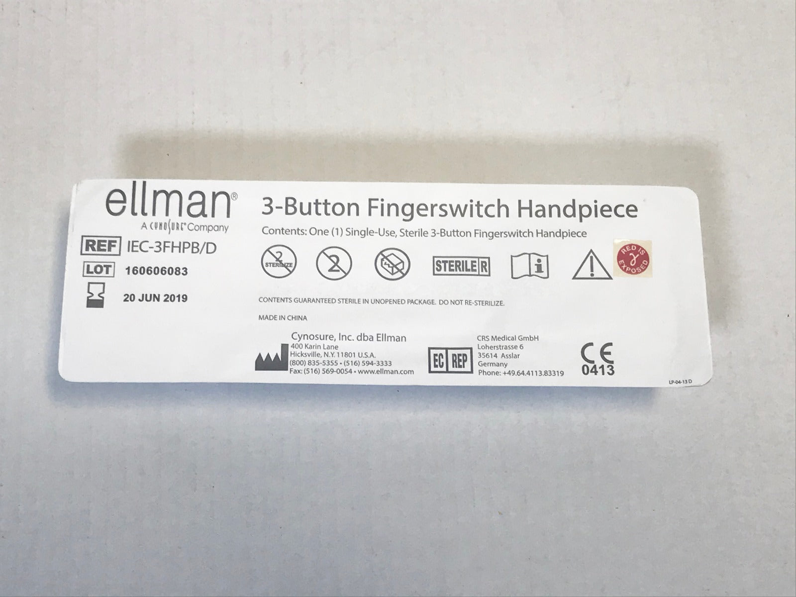 Ellman Pelleve IEC-3FHPB/D 3 Button Fingerswitch Handpiece (1) Single EXP 2019