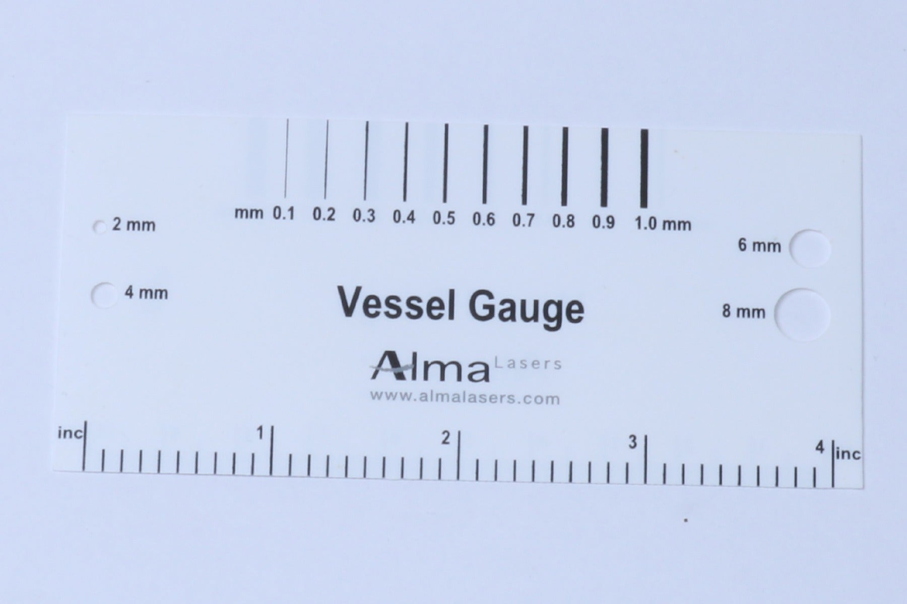 Alma Lasers IPL Spot Size Vessel Gauge Card Spot Size Mask