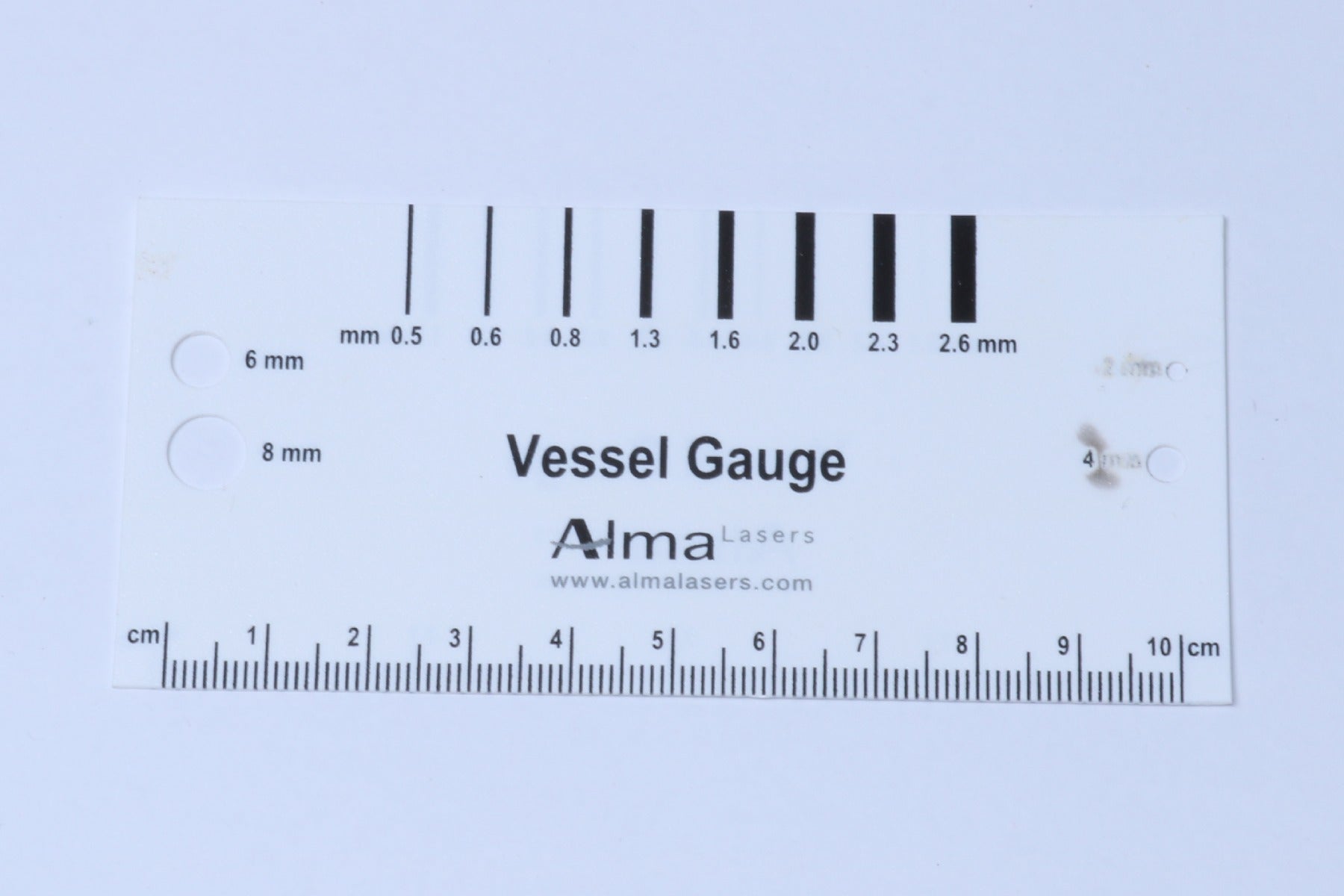 Alma Lasers IPL Spot Size Vessel Gauge Card Spot Size Mask