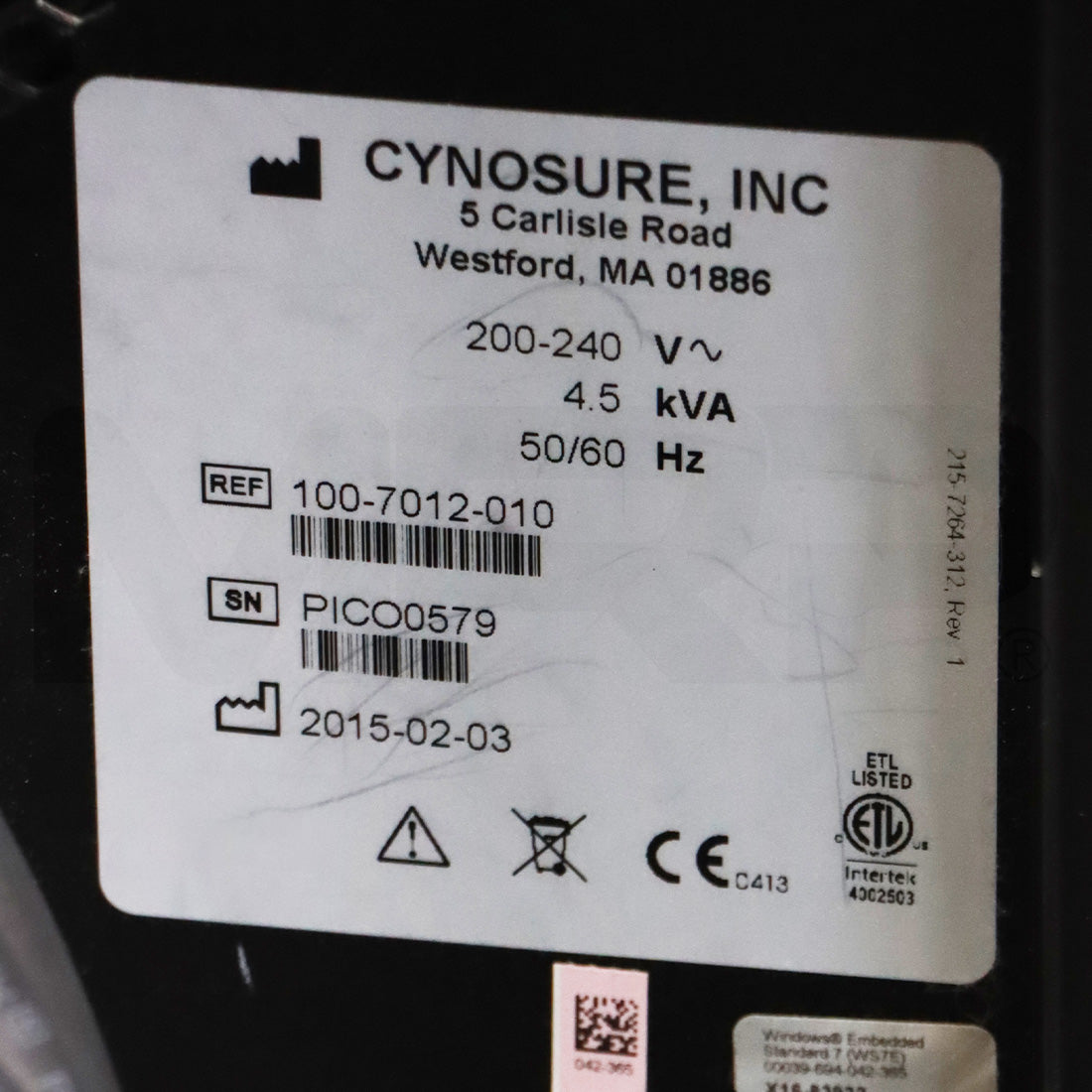 2015 Cynosure PicoSure 532nm 755nm 1064nm Picosecond Short Pulsed Laser System
