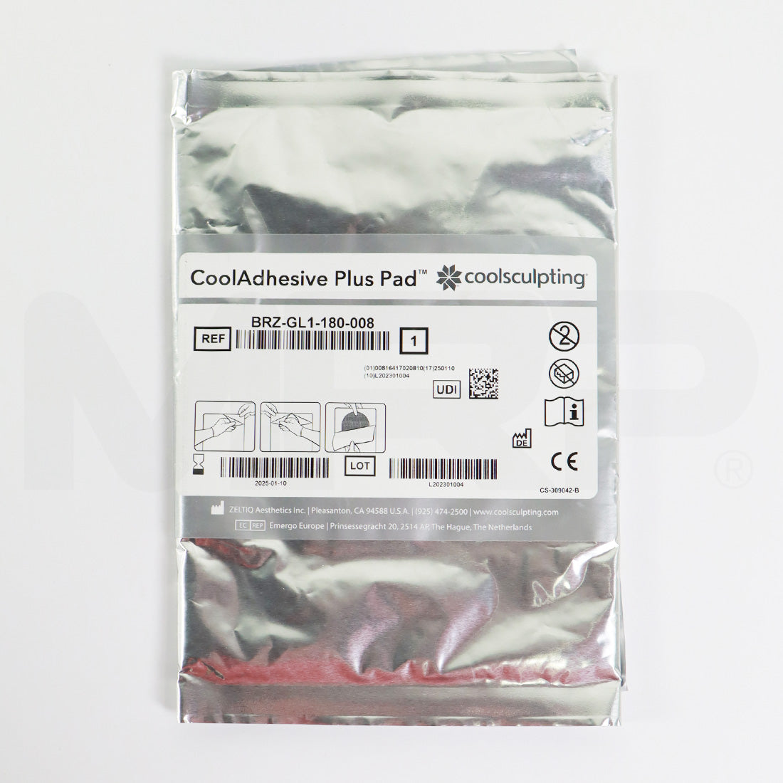 Zeltiq CoolSculpting CoolAdhesive Gel Plus Pad BRZ-GL1-180-008 EXP 01/2025, Single