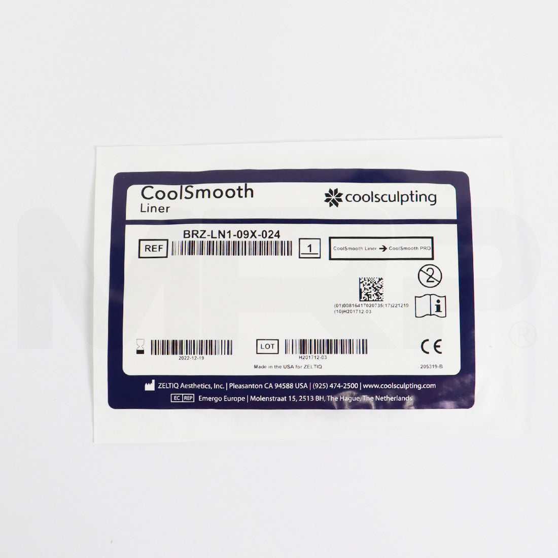 Zeltiq CoolSculpting CoolSmooth PRO Liner BRZ-LN1-09X-024 EXP 12/2022