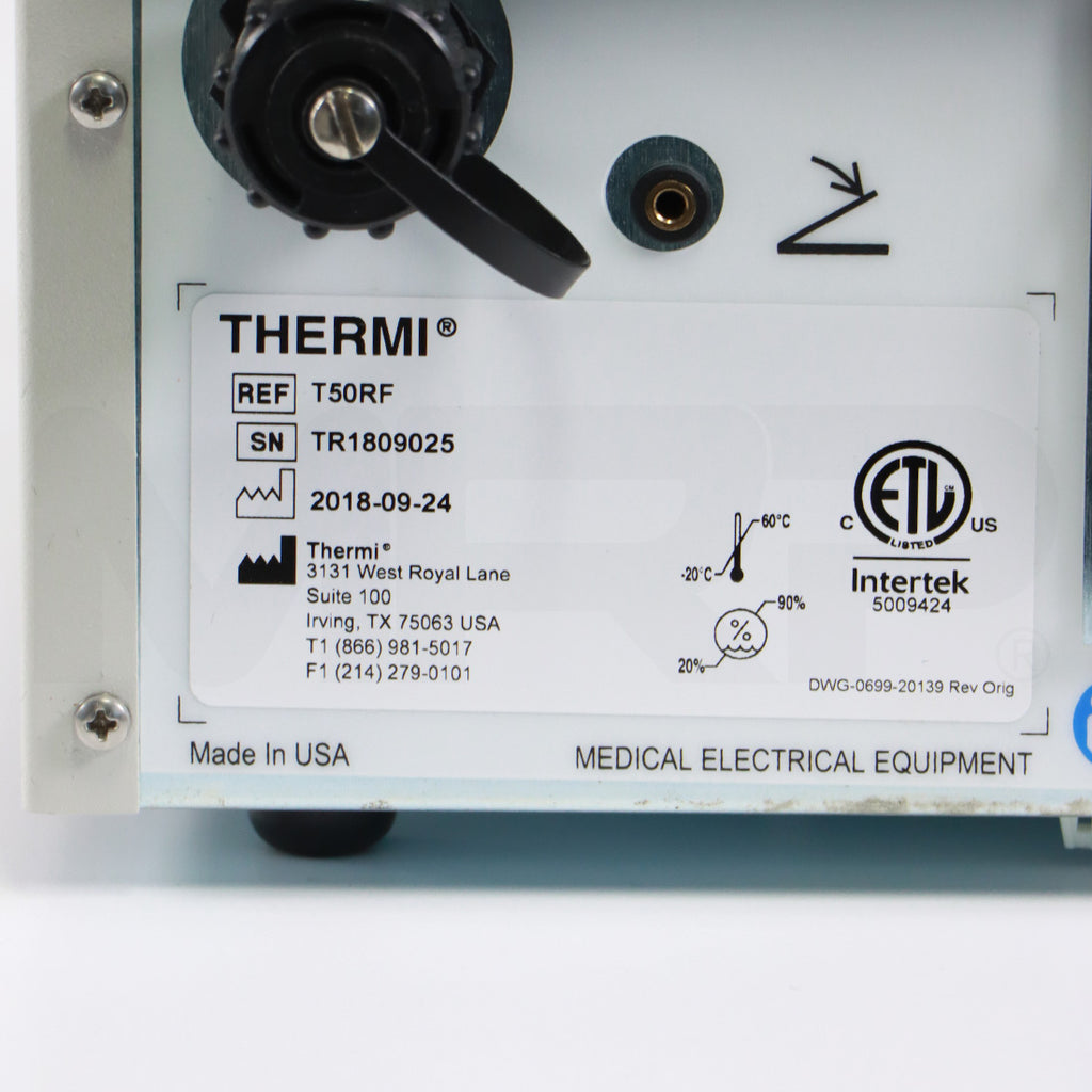2018 ThermiRF Arvati T50RF ThermiSmooth Temp Control System Kit Parts As-Is