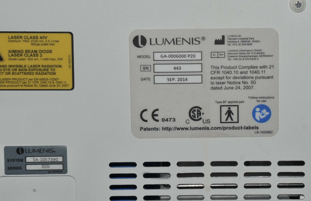 2014 Lumenis VERSAPULSE Holmium P20 YAG PowerSuite Laser Ablative ENT Stones