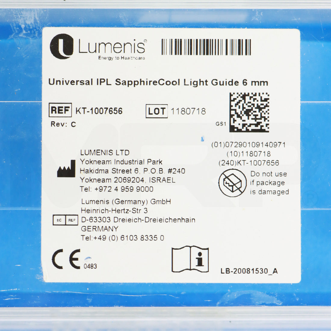 Lumenis Universal IPL SapphireCool Light Guide 6mm Storage Case KT-1007656