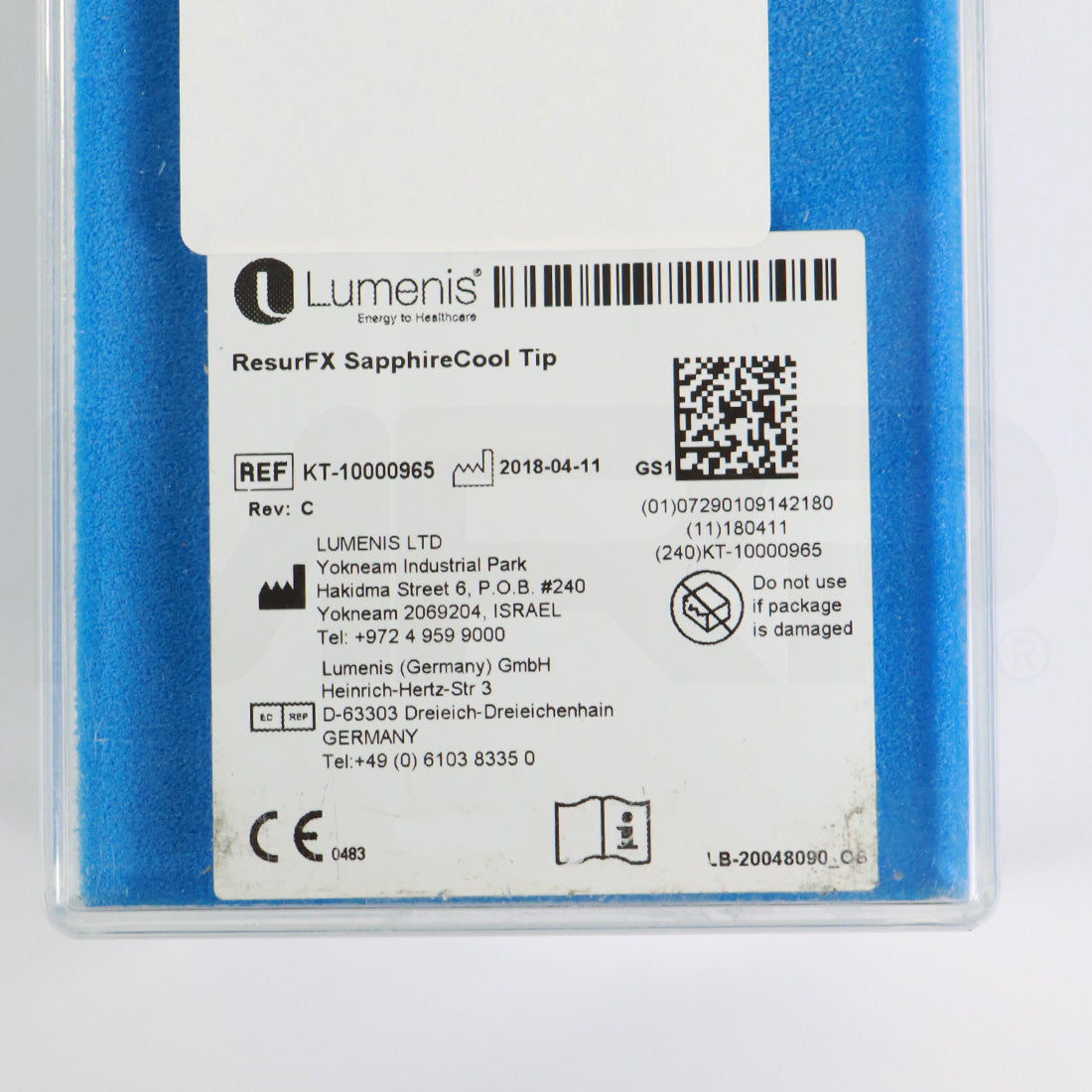 Lumenis ResurFX SapphireCool Tip & Case KT-10000965 - Parts As-Is