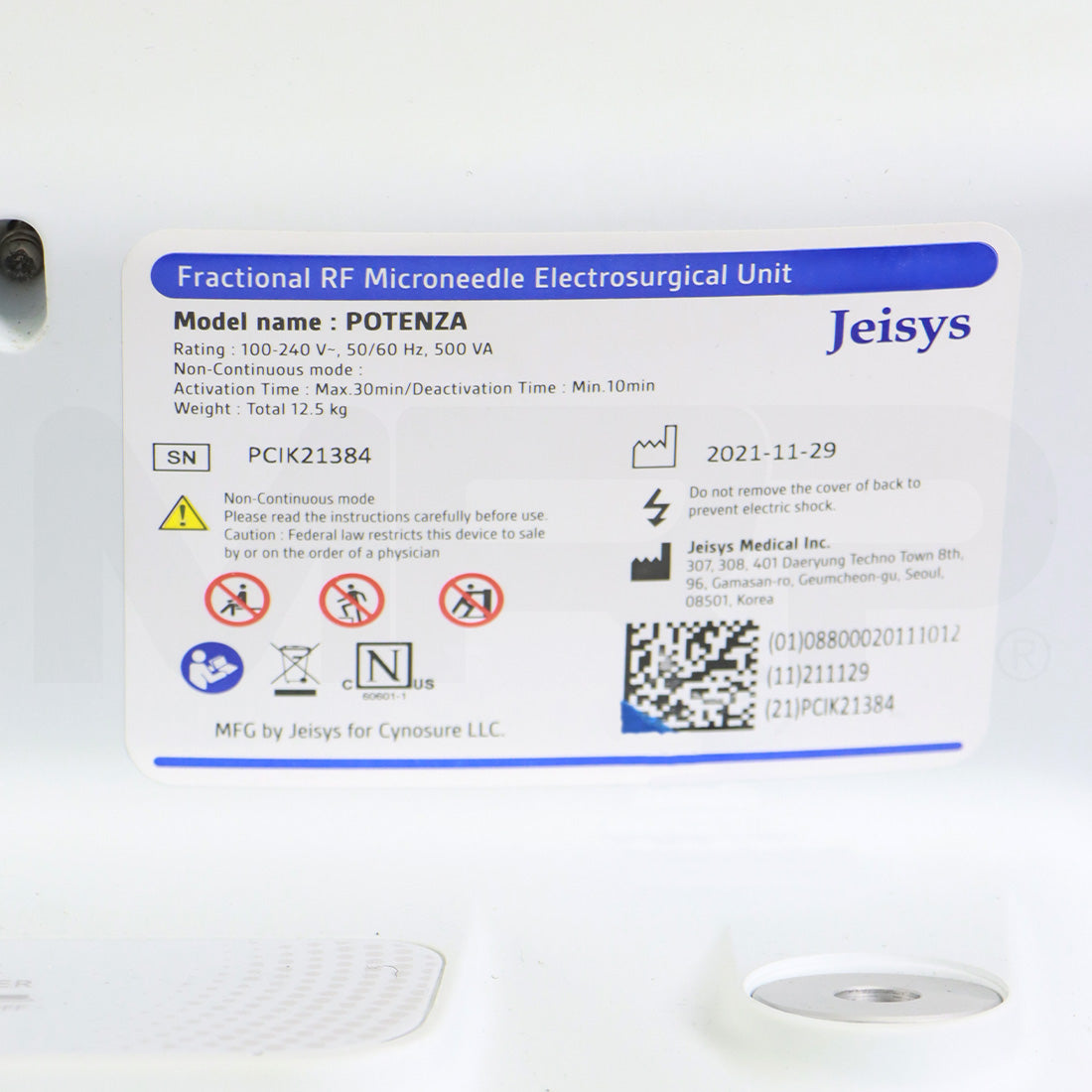 2021 Jeisys Cynosure Potenza Fraction RF Microneedle Electrosurgical Unit