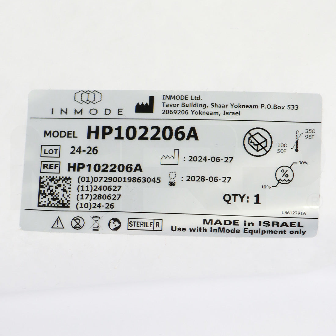InMode FaceTite Turbo RFAL Handpiece HP102206A EXP 06/2028