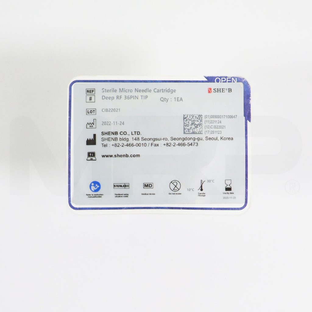 ShenB VirtueRF Aesthetic Deep RF 36-Pin Microneedling Cartridge Tip - 3-Pack EXP 11/2025