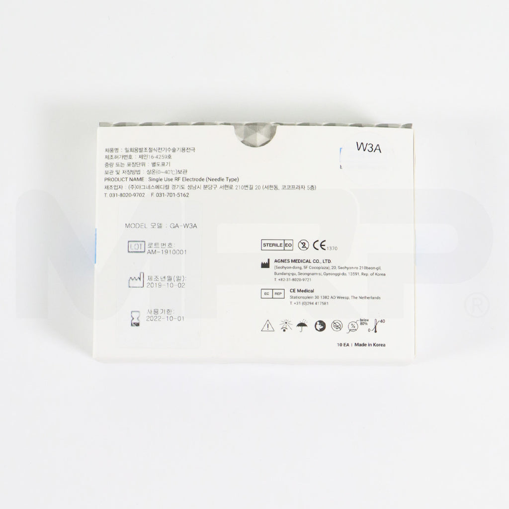 Agnes Medical Single Use RF Electrode Needle Type GA-W3A x3 Exp 10/2022